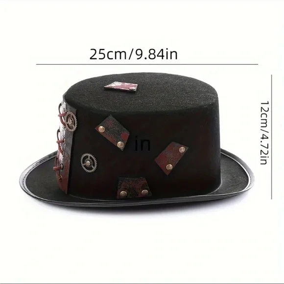 🆕 Gothic Steampunk “Time Traveler” Top Hat Unisex Festive-wear 🎩 - Picture 5 of 10